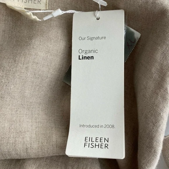Eileen Fisher Cropped Organic Linen Overalls Size XL - Picture 8 of 9